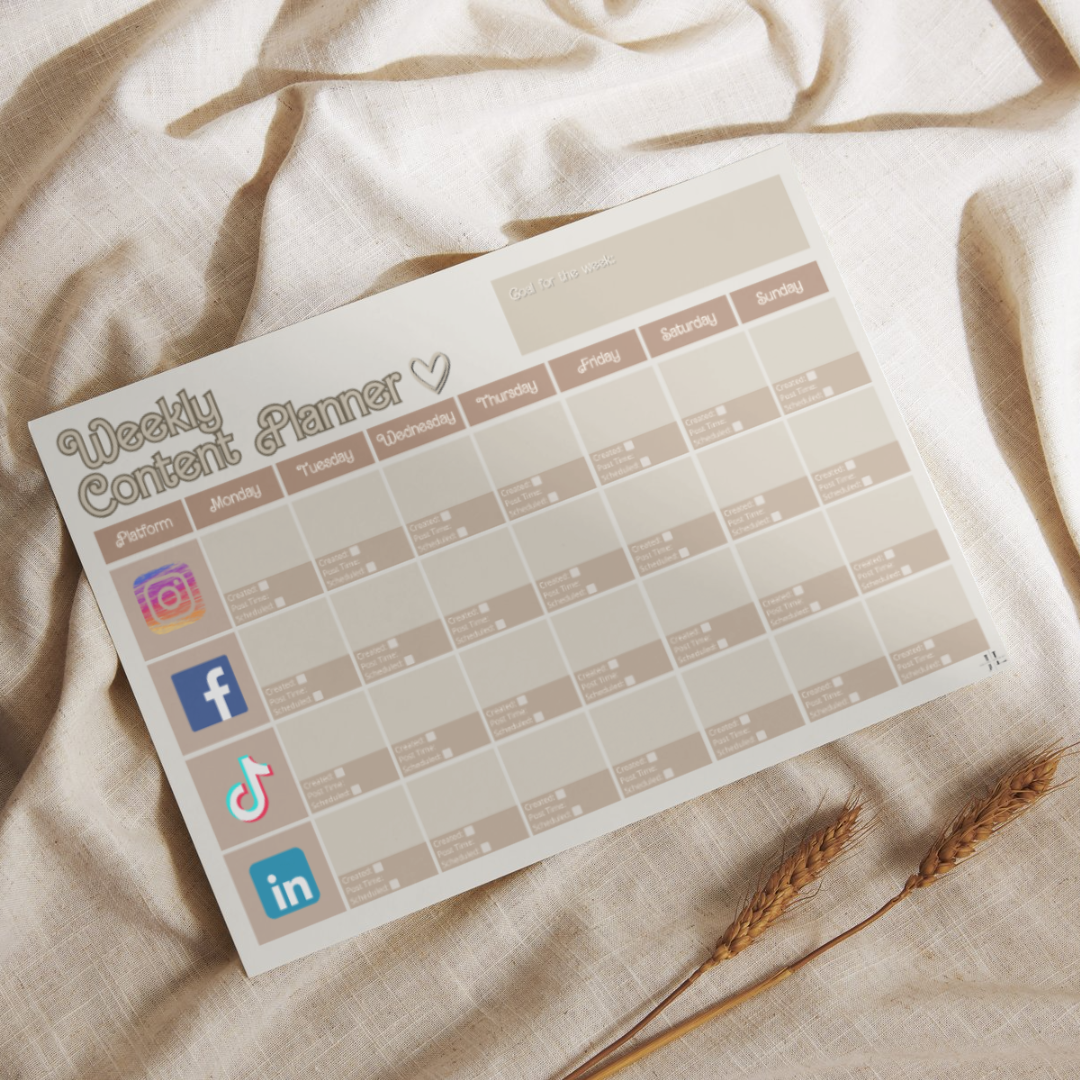 Weekly Content Planner Memo Pad